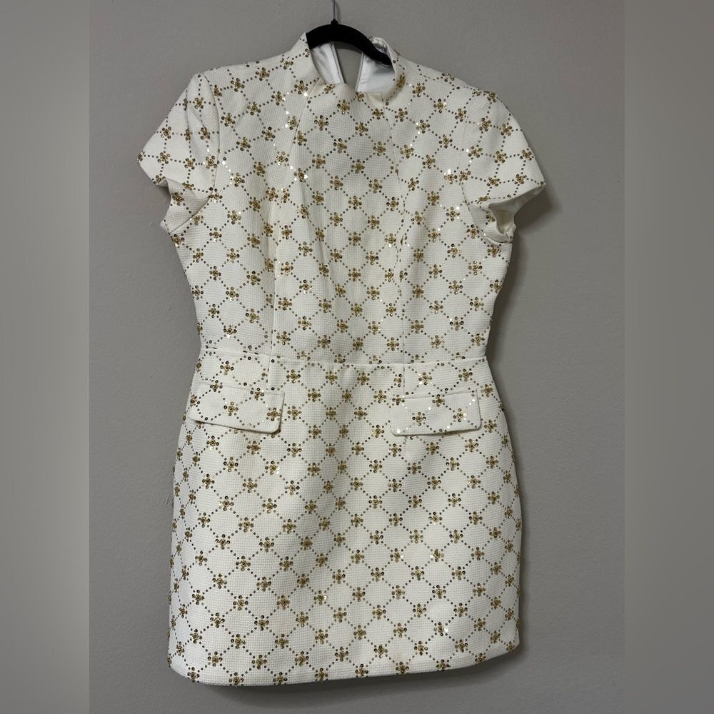Morgan Bead Diamond Print Cocktail Minidress
NADINE MERABI Size XXL - Picture 5 of 9